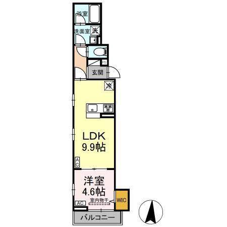 セレスティア東保木間(1LDK/3階)の間取り写真