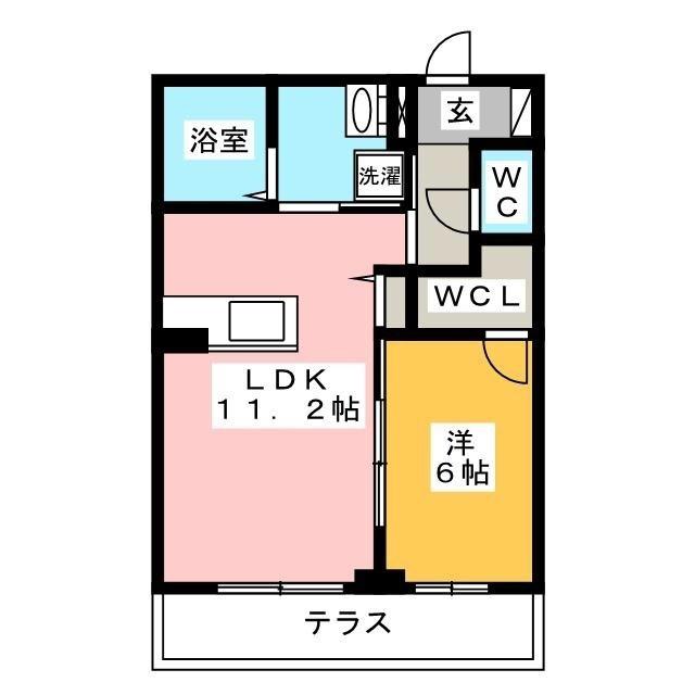 ROYAL YORK IV A棟(1LDK/1階)の間取り写真