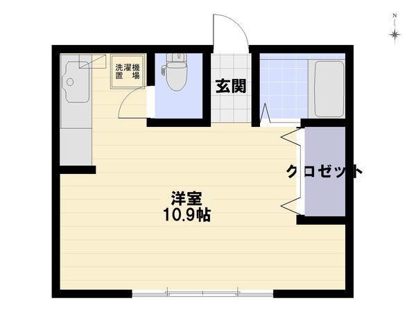 コスモハイツ(ワンルーム/1階)の間取り写真