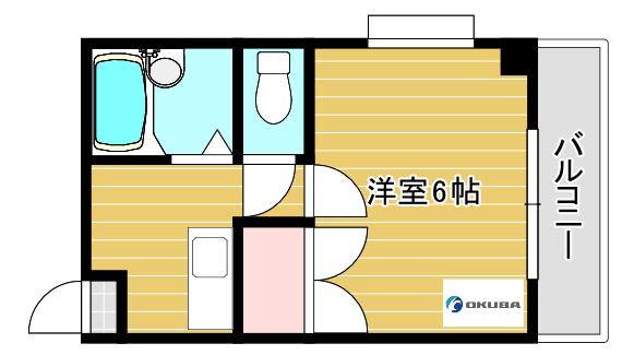 エクセル郡元(1K/5階)の間取り写真