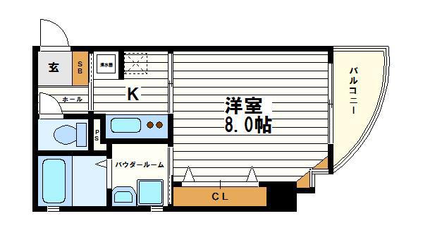パークヒルズ上本町壱番館(1K/5階)の間取り写真