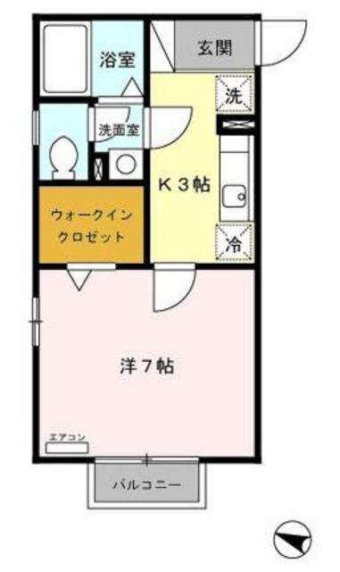 シャローム石神井公園(1K/2階)の間取り写真