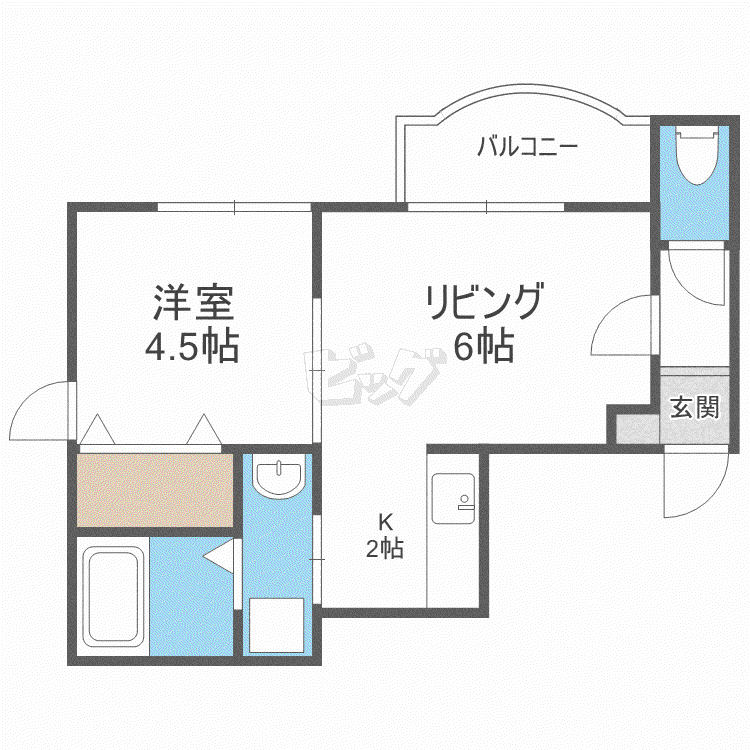 ダイナスティアII(1LDK/3階)の間取り写真