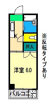 シャペル9(1K/7階)の間取り写真