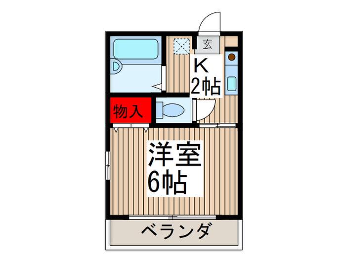 ヤマダハイツ(1K/1階)の間取り写真