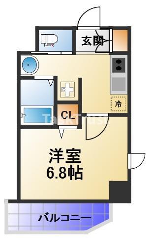 コンフォート滝川公園(1K/8階)の間取り写真