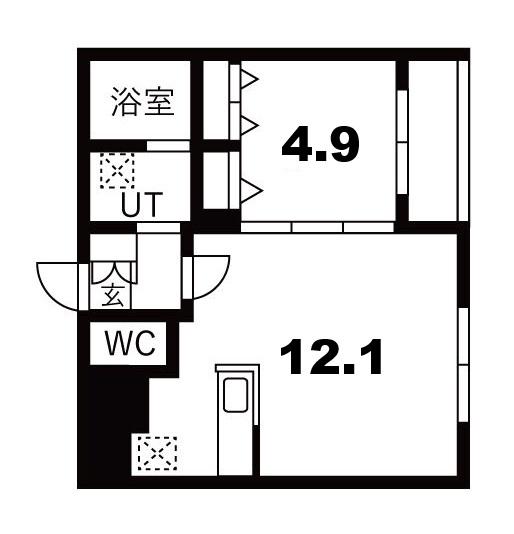 URBAN FLATS千歳(1LDK/3階)の間取り写真
