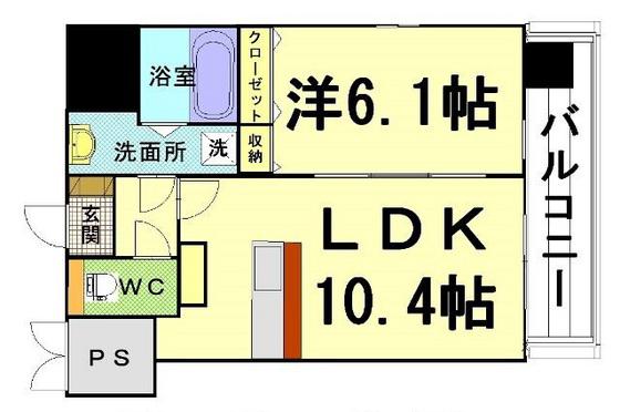 シティタワープレミアム(1LDK/5階)の間取り写真