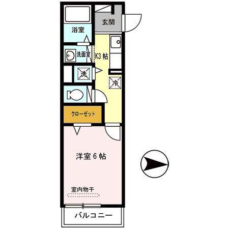 グレイスセゾン(1K/1階)の間取り写真