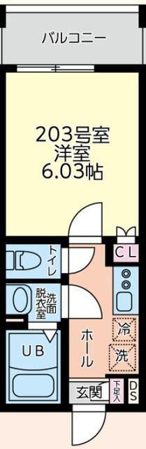 フルセイル中山II(1K/2階)の間取り写真