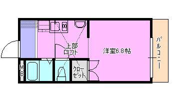 ハイツパシフィック(1K/2階)の間取り写真