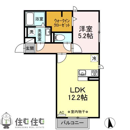 D-ROOM栄(1LDK/2階)の間取り写真