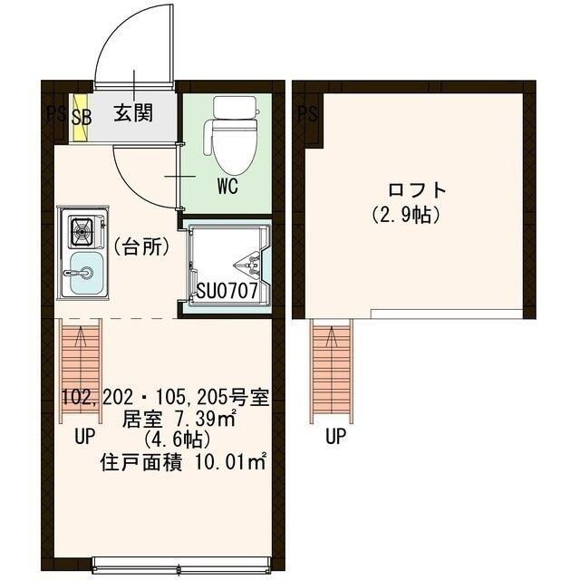 サヴォイ渋谷本町(ワンルーム/1階)の間取り写真