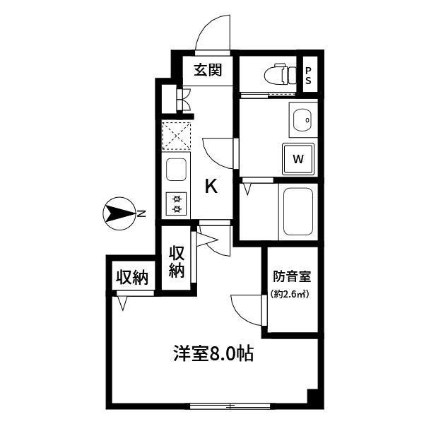CASA 南千住(1K/1階)の間取り写真