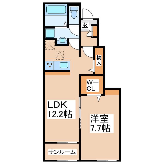ソレイユ・タカ A・B(1LDK/1階)の間取り写真