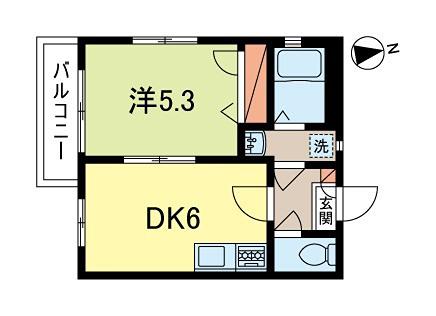 シェソワ堀ノ内(1DK/1階)の間取り写真