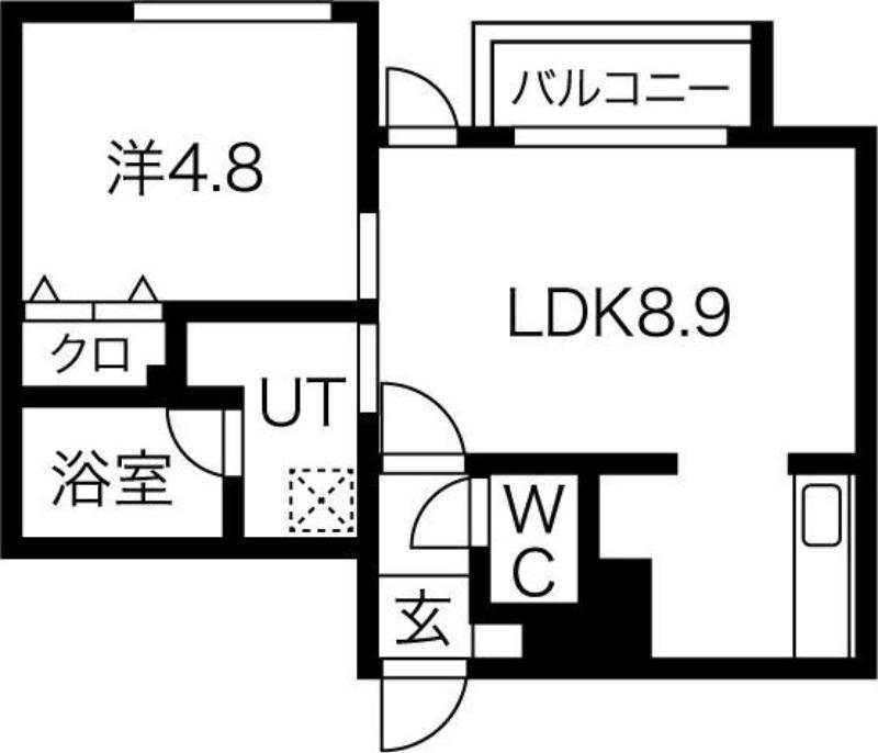 オルセー北17条(1LDK/3階)の間取り写真