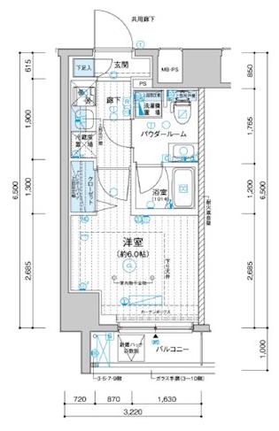 メインステージ川崎南幸町(1K/10階)の間取り写真