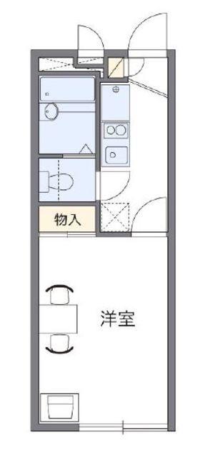 レオパレスメルベーユ(1K/1階)の間取り写真