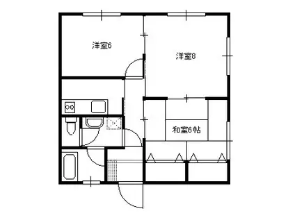 フラワーウエーブ(3K/1階)の間取り写真