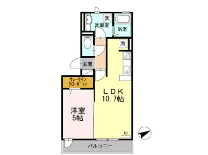 アリス京町壱番館(1LDK/2階)の間取り写真