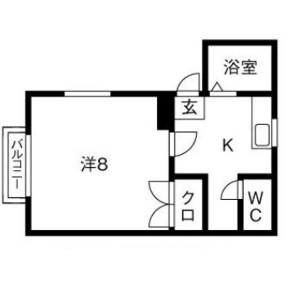 スカイタウンヨシダA(1K/2階)の間取り写真