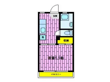 霞ヶ関セブンハイツ(1K/1階)の間取り写真