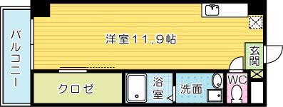 寿山ビル(ワンルーム/3階)の間取り写真