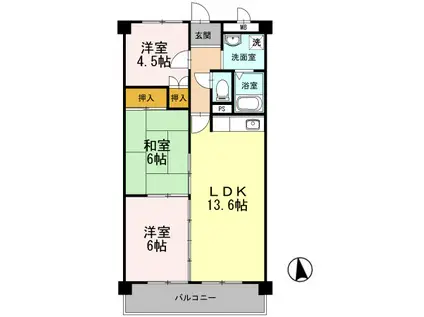 アン・ジュール(3LDK/2階)の間取り写真