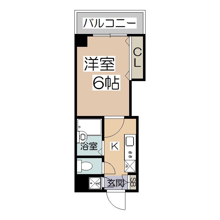 アパルト松崎(1K/6階)の間取り写真