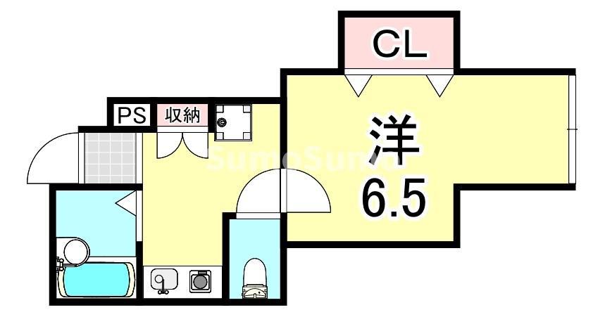 秋桜ハイツ(1K/1階)の間取り写真