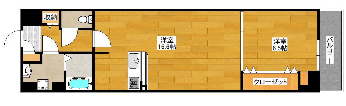 アルバトルナーレ江坂(1LDK/5階)の間取り写真