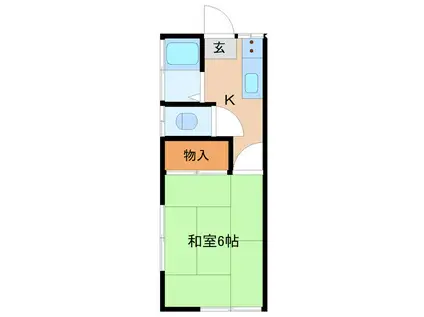 田辺荘(1K/2階)の間取り写真