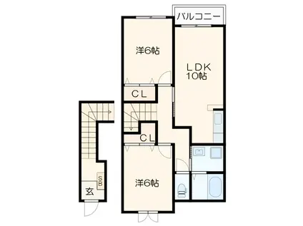 ランジェ・ドゥ・スリジエ III(2LDK/2階)の間取り写真