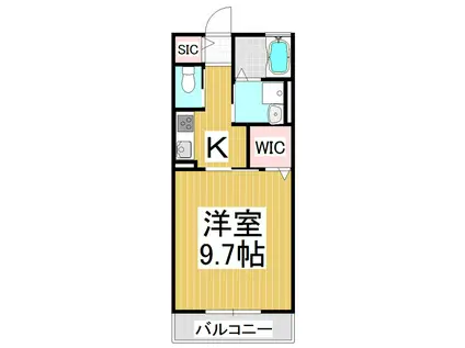 グランコート(1K/1階)の間取り写真