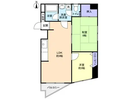 リエス八千代中央(2LDK/2階)の間取り写真