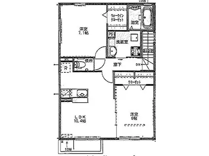 ピュールB(2LDK/2階)の間取り写真