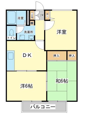 フレグランス北今宿(3DK/1階)の間取り写真