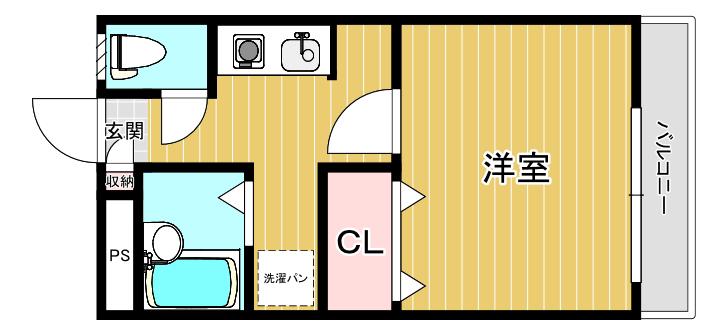 グレコ東山(1K/1階)の間取り写真