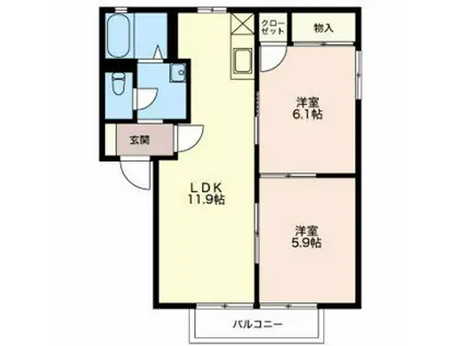 ルミエール(2LDK/2階)の間取り写真