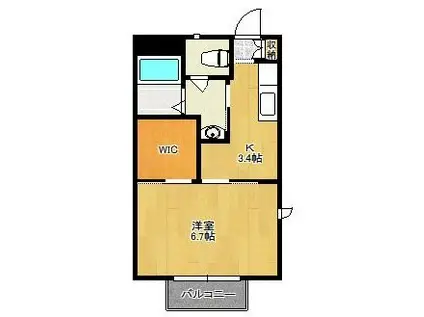 TINKER BELL I(1K/1階)の間取り写真