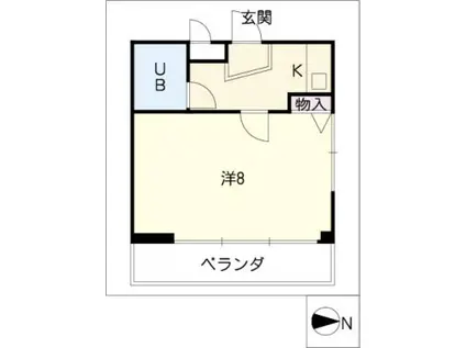 ポスタル野並(1K/3階)の間取り写真