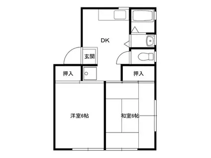 センチュリーヒルズ(2DK/2階)の間取り写真