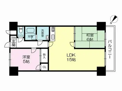 アピア安富A507(2LDK/5階)の間取り写真