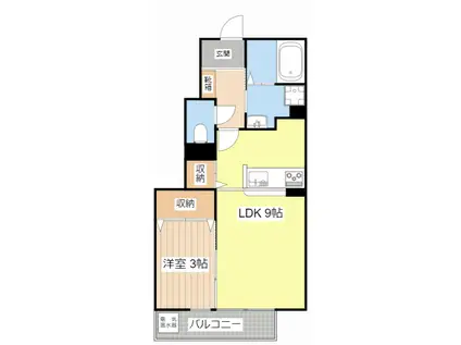 ルイ エ レイ(1LDK/1階)の間取り写真