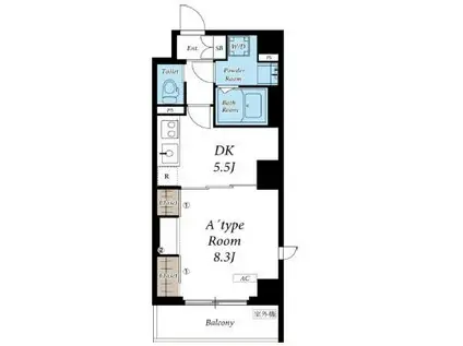 リブリ・神楽坂(1DK/5階)の間取り写真