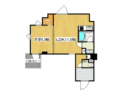 ルミアージュ登戸(1LDK/7階)の間取り写真
