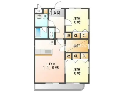 プランドールFIVE(2SLDK/4階)の間取り写真