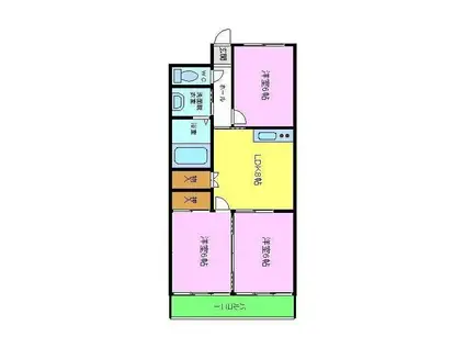 アーネットスタシオン大阪狭山(3LDK/3階)の間取り写真