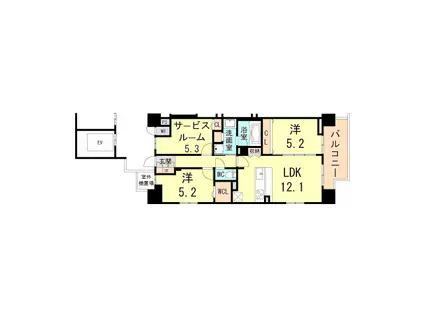 スプランディッドXI(2SLDK/13階)の間取り写真